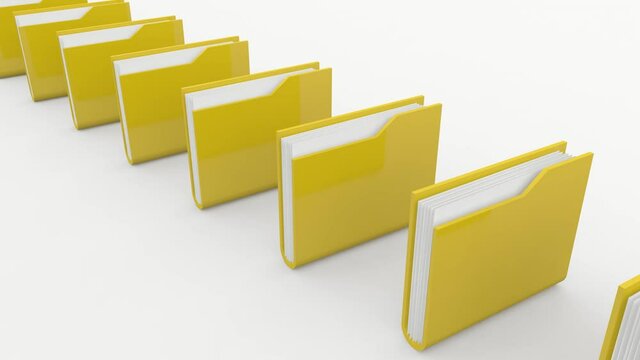 Computer folders with files on a white background.
