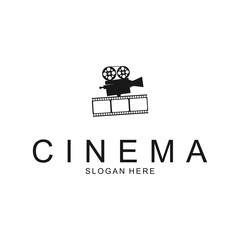 abstract cinema logo icon vector design template