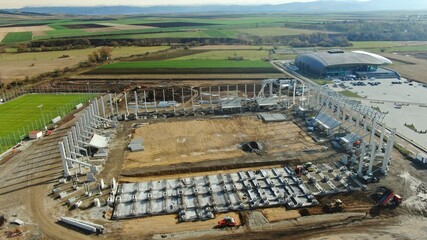 Constructions site of a stadium in Romania