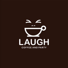 coffee cup logo simple modern line art for joy party event vector design or icon template