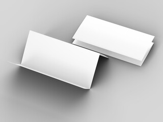 Brochure in A4 format folded to three - mockup. 3d illustartion
