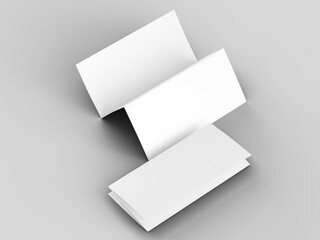 Brochure in A4 format folded to three - mockup. 3d illustartion