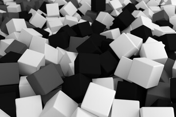 wallpaper of 3d render monochrome cubes background