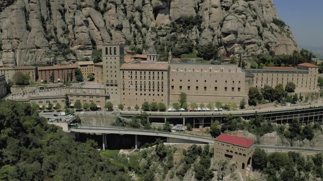 Montserrat monastery in Spain mountains, nature and historical buildings near Barselona