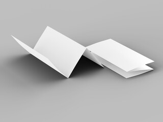 Brochure in A4 format folded to three - mockup. 3d illustartion