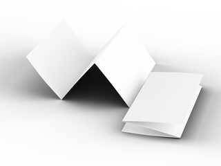 Brochure in A4 format folded to three - mockup. 3d illustartion