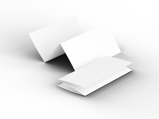 Brochure in A4 format folded to three - mockup. 3d illustartion