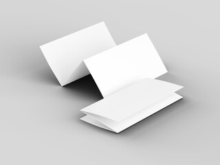 Brochure in A4 format folded to three - mockup. 3d illustartion