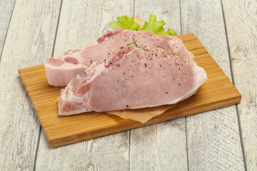 Raw pork meat steak for grill