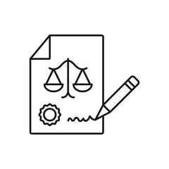 court document - minimal line web icon. simple vector illustration. concept for infographic, website or app.
