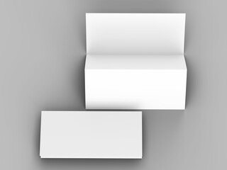 Brochure in A4 format folded to three - mockup. 3d illustartion