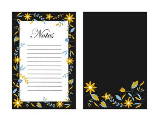 Cute vector notes template