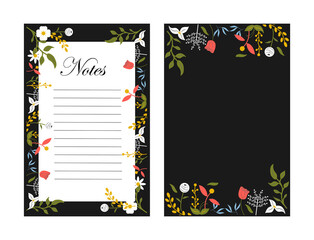 Cute vector notes template