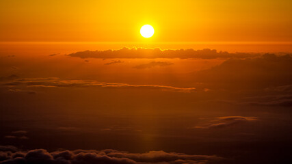 Close up of sunset from Haleakala National Park, Maui, Hawaii