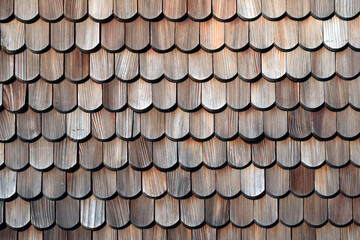 Small Overlapping Wooden Shingles on Wall 6716-042