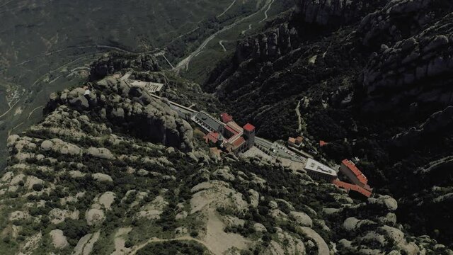 Montserrat monastery in Spain mountains, nature and historical buildings near Barselona