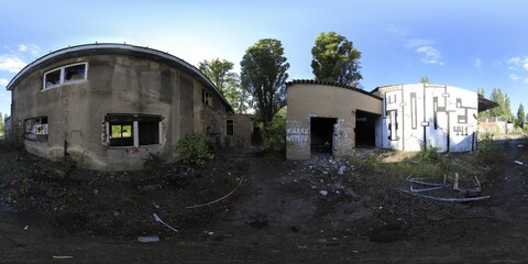 Fototapeta na wymiar Abandoned Factory HDRI panorama