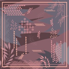 Hijab design with floral abstract style.