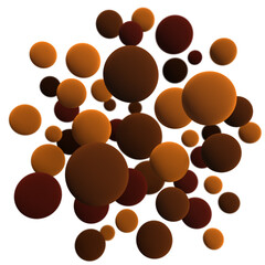 3d render bright colorful chocolate spheres cluster