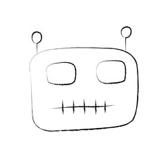 Robot face cartoon character vector illustration isolated