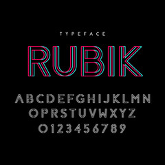 Typeface font line alphabet