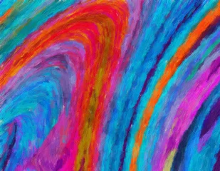 Papier Peint photo autocollant Mélange de couleurs Peinture abstraite art fractal graphique. Modèle créatif pour les arrière-plans de décoration de couvertures, bannières Web, invitations ou cartes. Impression lumineuse surréaliste dans un style impressionniste mixte à l& 39 huile numérique et à l& 39 acr