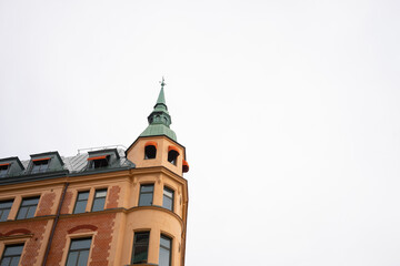 Fototapeta na wymiar Rooftop in Stockholm, sweden, on a gloomy day