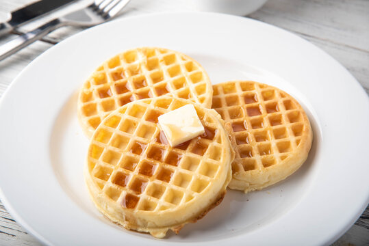 breakfast waffle image with coffee