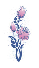 Elegant rose illustration - 299996890