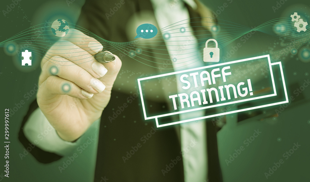 Poster text sign showing staff training. business photo text learn specific knowledge improve perforanalysi