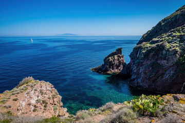 Capraia Tuscany Italy is of volcanic origin, has an area of 19 square kilometres (7.3 sq mi) and...