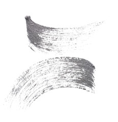 Silvery brush strokes cream eyeshadow isolated on white background