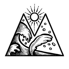 Big wave travel illustration