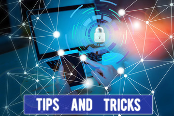 Conceptual hand writing showing Tips And Tricks. Concept meaning means piece advice maybe...