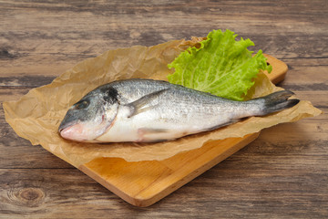Raw Dorada fish  for cooking