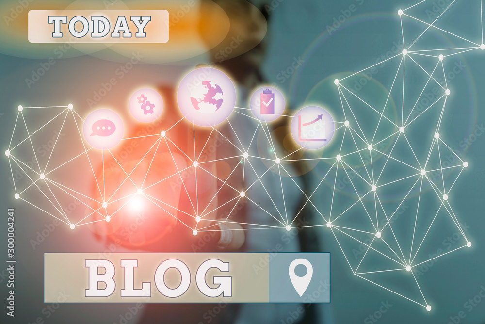 Poster writing note showing blog. business concept for regularly updated website web page run by individual
