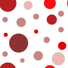 Cirkels van verschillende diameters en tinten rood naadloos patroon.