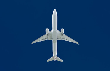 Commercial passenger jet airplane at the sky