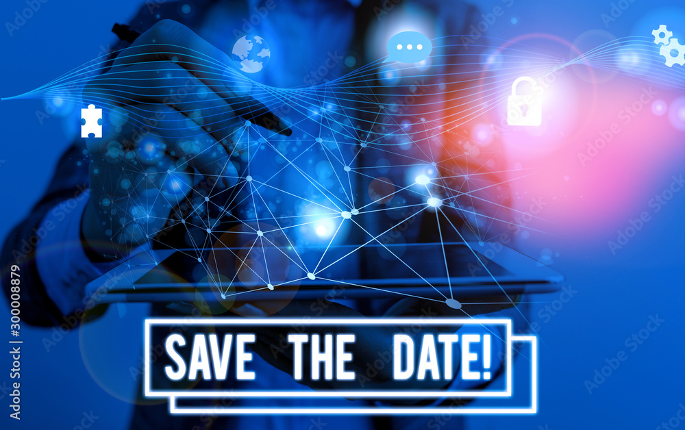 Poster conceptual hand writing showing save the date. concept meaning organizing events well make day speci