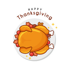  Illustration of baked turkey for thanksgiving day
