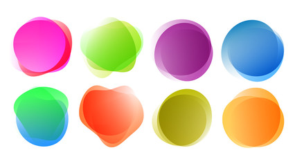 Circular label sticker Design elements circle colors background01