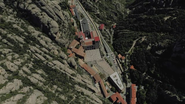 Montserrat monastery in Spain mountains, nature and historical buildings near Barselona