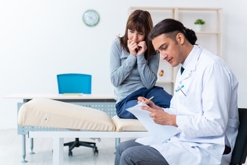 Mentally ill woman patient during doctor visit