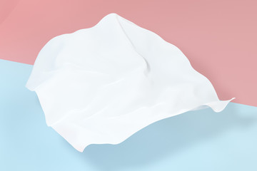 Flowing cloth, abstract color background, 3d rendering.