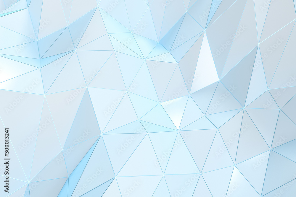 Poster triangle surface plane with structure lines, 3d rendering.