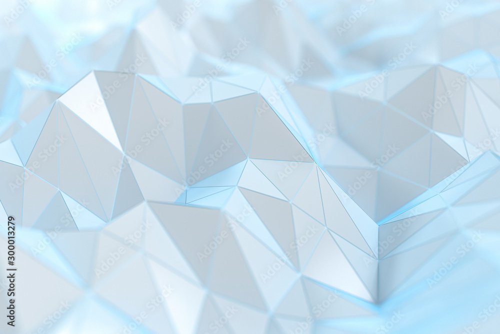 Poster triangle surface plane with structure lines, 3d rendering.
