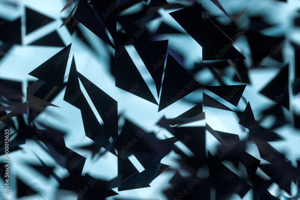 Poster triangle surface plane with structure lines, 3d rendering.