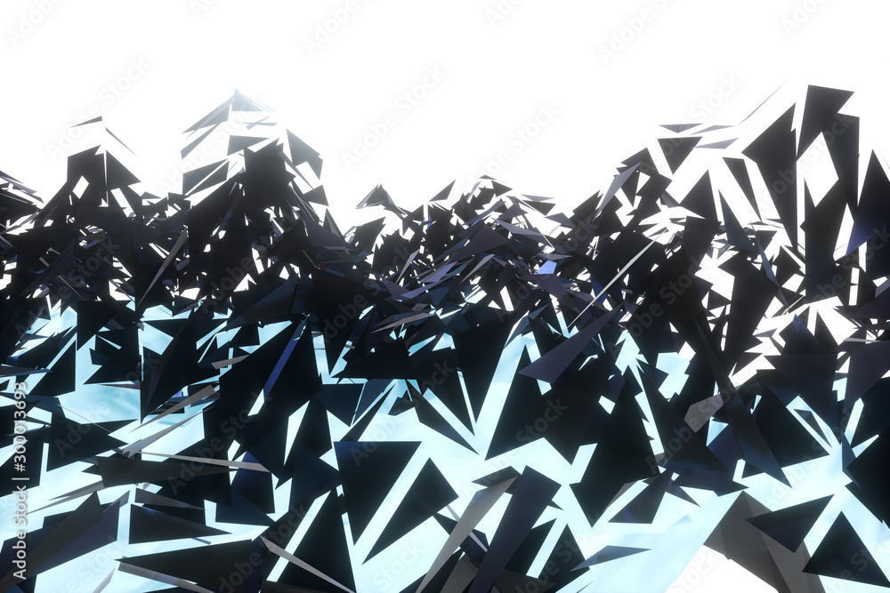 Poster triangle surface plane with structure lines, 3d rendering.