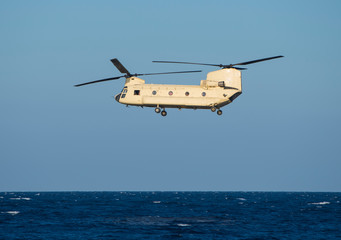 Military chinook helicopter in flight © Paul Vinten