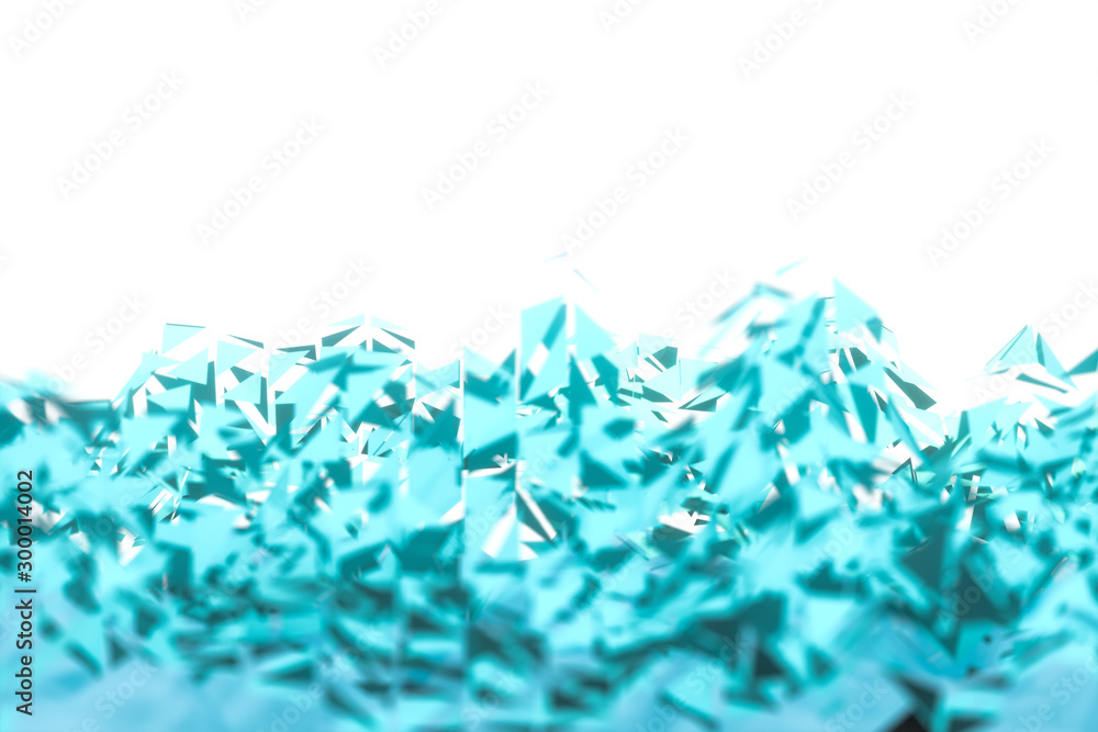 Poster triangle surface plane with structure lines, 3d rendering.